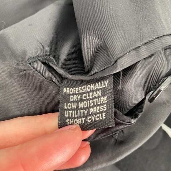 Jos A Bank Black Wool Business Collared 46R Mid Length Lined Dress Coat - Picture 7 of 7